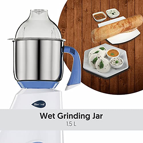 Preethi Blue Leaf Diamond MG-214 mixer grinder 750 watt (Blue/White), 3 jars & Flexi Lid, FBT motor with 2yr Guarantee & Lifelong Free Service - Image 7