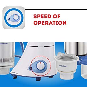 Preethi Blue Leaf Platinum MG 139 mixer grinder, 750 watt, White, 4 jars - Super Extractor juicer Jar & Storage Air-Tight Container, FBT motor with 5yr Warranty & Lifelong Free Service, Standard - Image 5