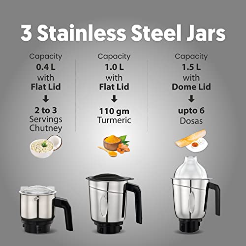 Preethi Plastic Galaxy Mg225 Mixer Grinder, 750 Watt, Pink, 3 Jars, Vega W5 Motor with 5Yr Warranty & Lifelong Free Service, 750 Watt - Image 6