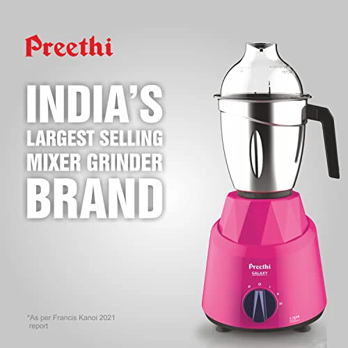 Preethi Plastic Galaxy Mg225 Mixer Grinder, 750 Watt, Pink, 3 Jars, Vega W5 Motor with 5Yr Warranty & Lifelong Free Service, 750 Watt - Image 7