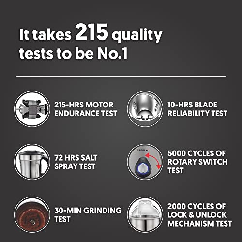 Preethi Steel Supreme MG-208 mixer grinder, 750 watt (Silver/ Black), 4 jars - Super Extractor juicer Jar, Vega W5 motor with 5yr Warranty & Lifelong Free Service - Image 3