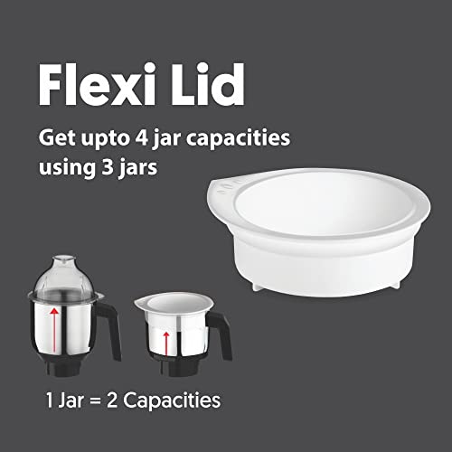 Preethi Zion MG-227 mixer grinder 750 watt Black, 4 jars - master chef food processor jar and flexi lid, Vega W5 motor with 2yr Guarantee & Lifelong Free Service, Standard - Image 7