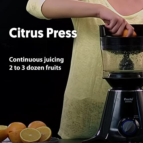 Preethi Zodiac MG-218 mixer grinder, 750 watt, Black/Light Grey, 5 jars - 3 In 1 insta fresh juicer Jar & Master chef food processor Jar, Vega W5 motor with 5yr Warranty - Image 3